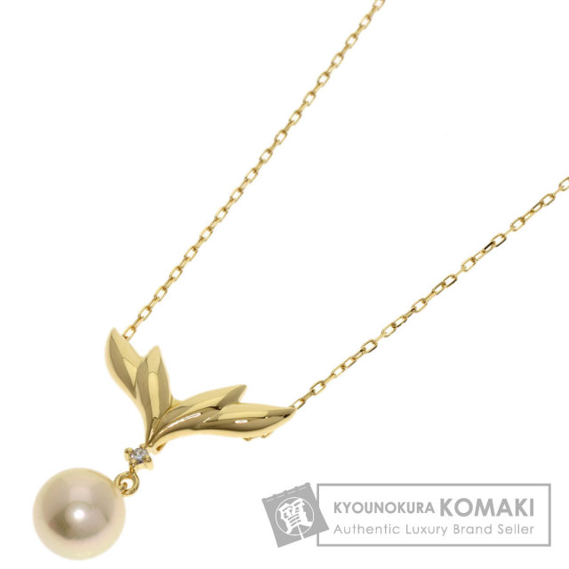 6/美品 ミキモト K18 真珠 パール約4.6㎜珠 ダイヤ ペンダントトップ MIKIMOTO ミキモト パール 真珠 ペンダントトップ K14イエロー