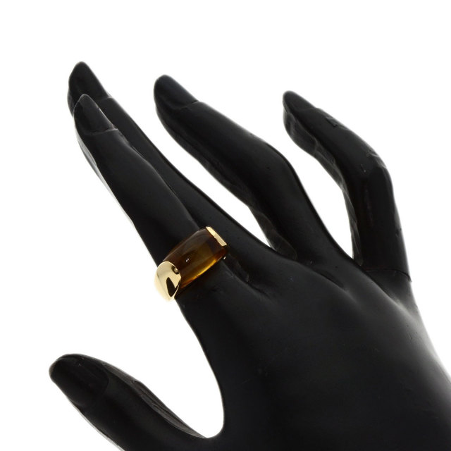 BVLGARI ブルガリ トロンケット シトリン リング 指輪 K18YG BVLGARI - 【新着】ブルガリ K18YG シトリン(ct刻印無し) トロン