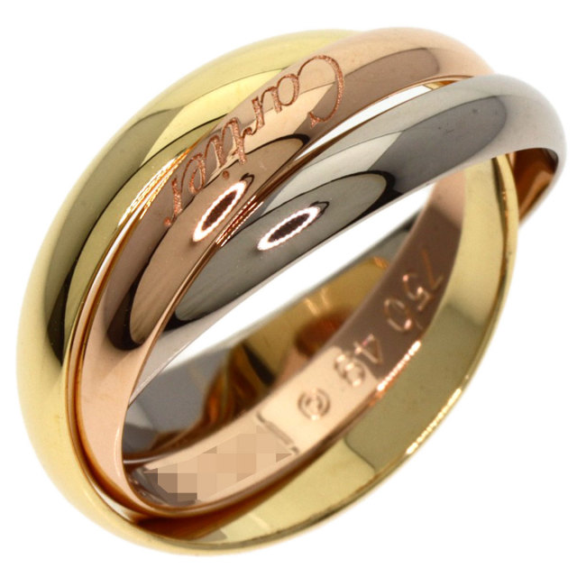 【新品仕上げ済】カルティエ トリニティ リング 49 9号 5818 CARTIER カルティエ トリニティ XS #49 リング・指輪 K18