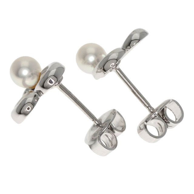 MIKIMOTO ミキモト ハートモチーフ パール 真珠 ピアス K18ホワイト 