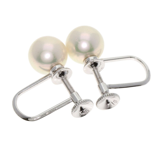 MIKIMOTO ミキモト アコヤパール 真珠 イヤリング K18ホワイト