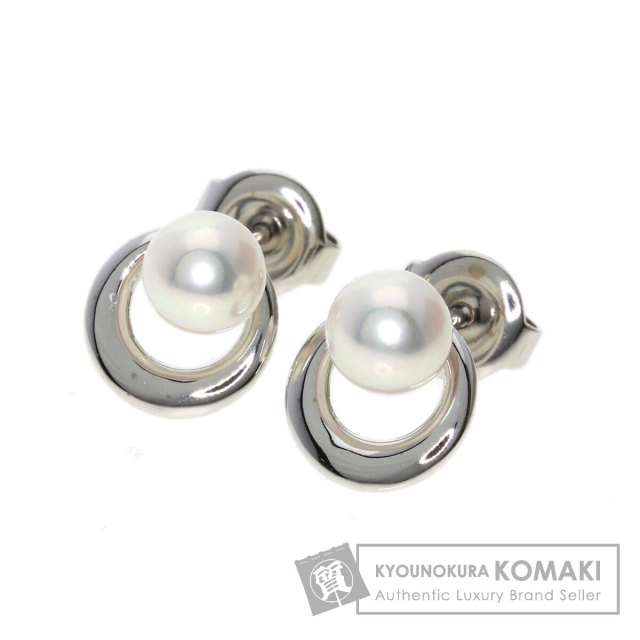 新品同様✨ミキモト アコヤパール ピアス 現行品 K18WG 真珠 ダイヤモンド MIKIMOTO ミキモト ダイヤ パール ピアス 現行モデル PE-955PU型