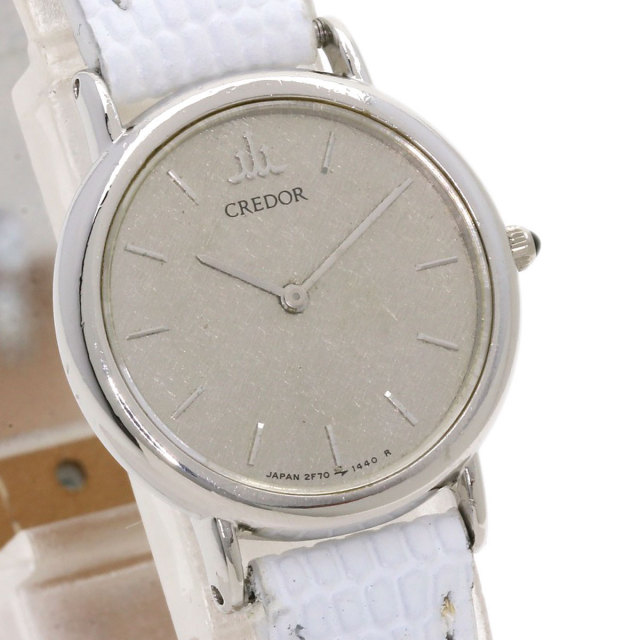 SEIKO セイコー 2F70-0330 ラウンドフェイス 腕時計 プラチナ