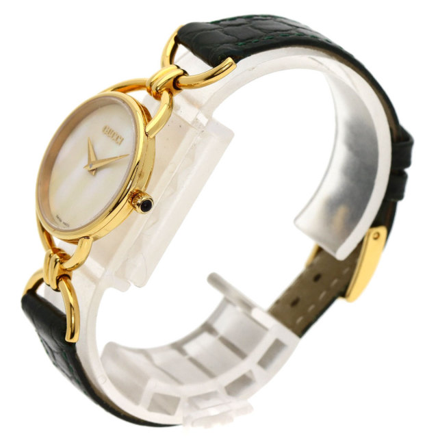 グッチ 6000.2.L ラウンドフェイス 腕時計 GP/革 レディース GUCCI グッチ 6000.2.L ラウンドフェイス 腕時計 GP 革