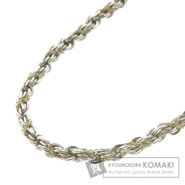 TIFFANY&Co. ティファニー ツイストロープ ネックレス シルバー/K14YG 