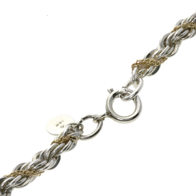 TIFFANY&Co. ティファニー ツイストロープ ネックレス シルバー/K14YG  