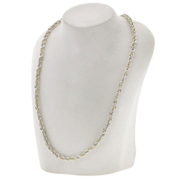 TIFFANY&Co. ティファニー ツイストロープ ネックレス シルバー/K14YG