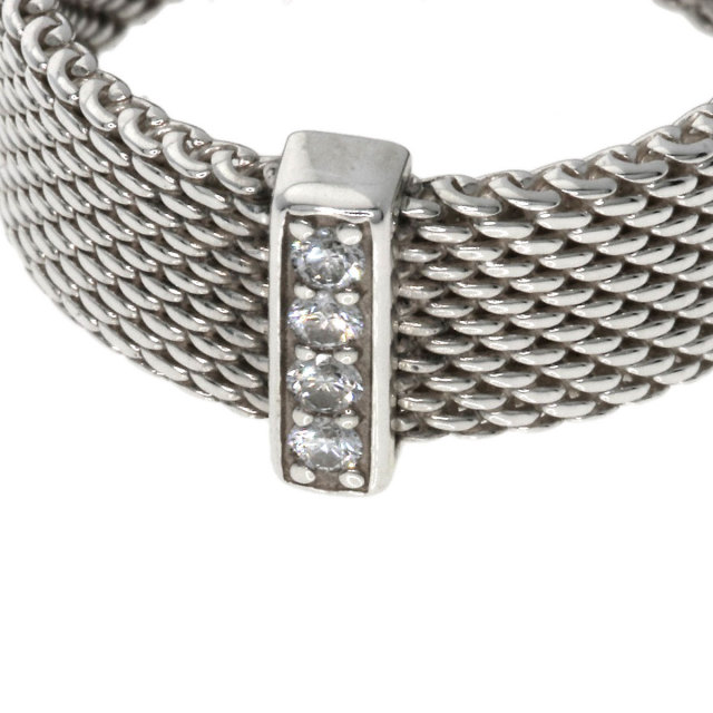Tiffany & Co. シルバー ダイヤモンド リング 結婚指輪セット TIFFANY&Co. ティファニー サマセットメッシュ ダイヤモンド