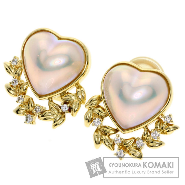 TASAKI タサキ マベ パール 真珠 ハート イヤリング K18イエロー 