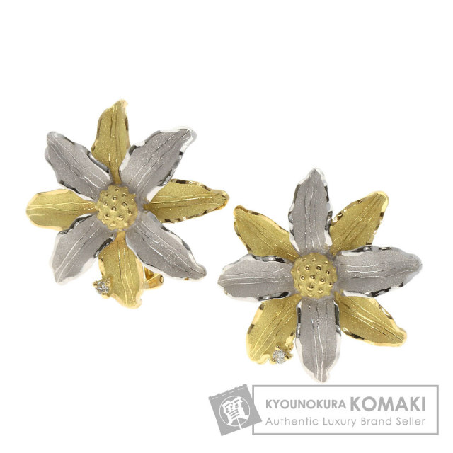 田村俊一 イヤリング フラワーモチーフ 1P ダイヤモンド