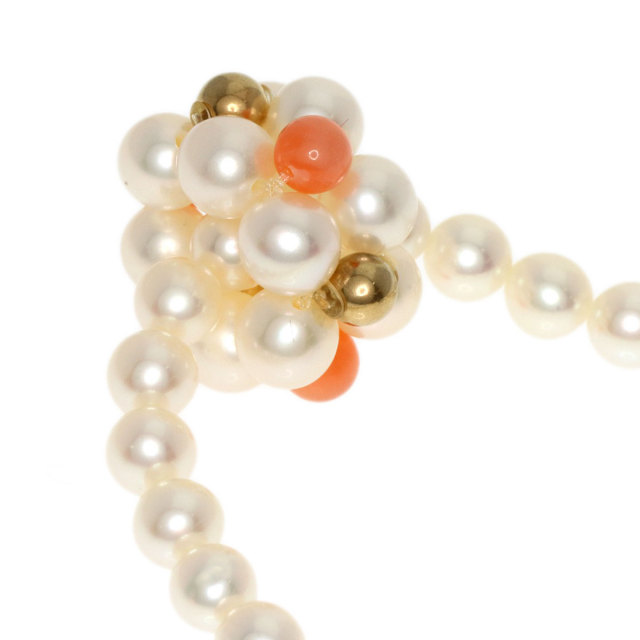 MIKIMOTO ミキモト ベビーパール 真珠 珊瑚 サンゴ ネックレス K18 