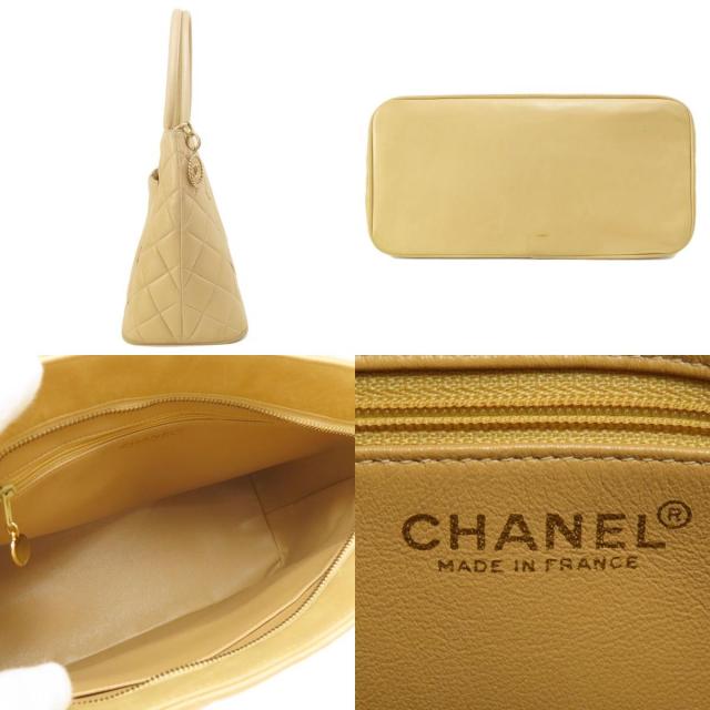 【超美品】シャネル トートバッグ 復刻トート ラムスキン ゴールド金具 CHANEL シャネル 復刻トート ココマーク バッグ ベージュ