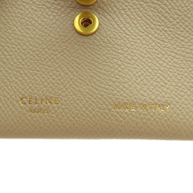 CELINE　ケース　エンブレム　丸型 CELINE セリーヌ ロゴモチーフ カードケース カーフ レディース