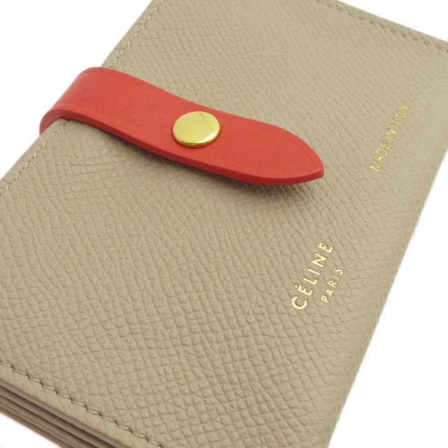 CELINE　ケース　エンブレム　丸型 CELINE セリーヌ ロゴモチーフ カードケース カーフ レディース