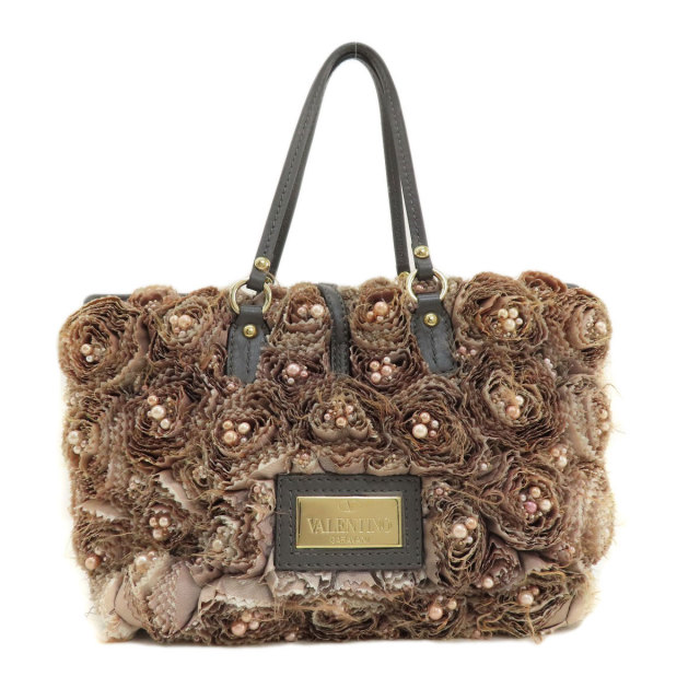 VALENTINO バレンティノ フラワーモチーフ ハンドバッグ ナイロン素材 VALENTINO バレンティノ フラワーモチーフ ハンドバッグ ナイロン素材
