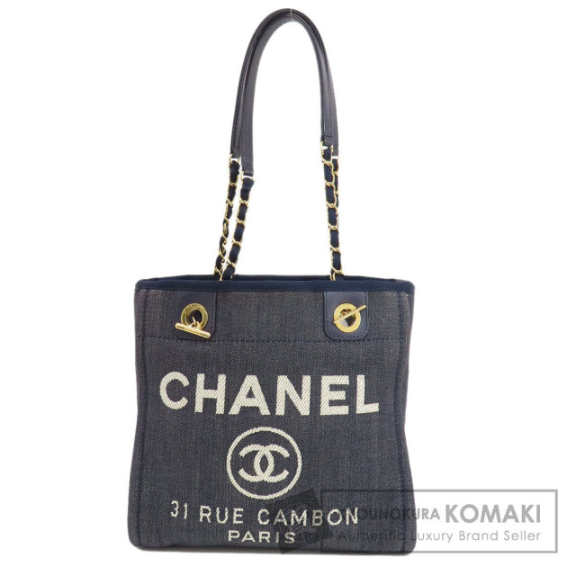 CHANEL シャネル ドーヴィルPM ゴールド金具 トートバッグ デニム  