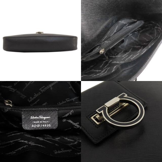 サルヴァトーレフェラガモ 黒レザー×ビニールバッグ ポーチ付 AU-21 9355 サルヴァトーレフェラガモ 黒レザー×ビニールバッグ ポーチ付 AU-21 9355