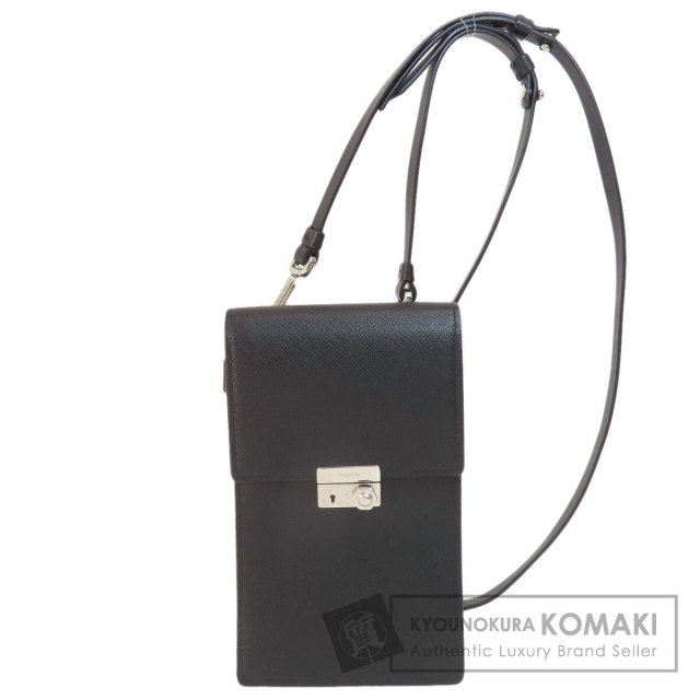 PRADA プラダ ロゴ サフィアーノ ショルダーバッグ レザー レディース 