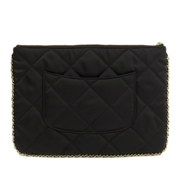 CHANEL シャネル ココマーク ゴールド金具 クラッチバッグ サテン 