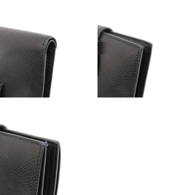 HERMES エルメス ベアンコンパクト 黒 ブラック シルバー金具 二つ折り  