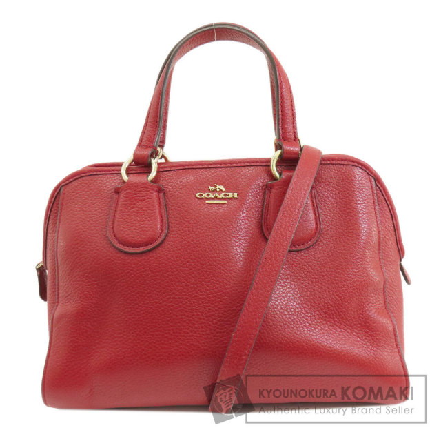 COACH ブラックレザー 2wayハンドバッグ 33735 LIBLK COACH コーチ 33735 ロゴ 2WAY ハンドバッグ レザー レディース