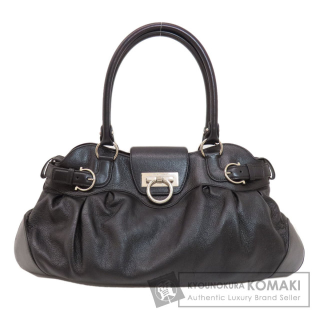 サルヴァトーレフェラガモ ガンチーニ金具 レザートートバッグ黒