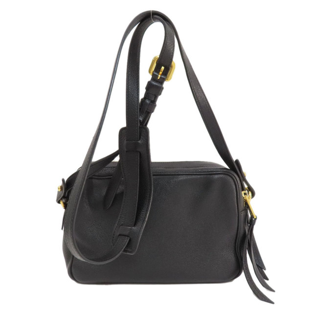 PRADA プラダ ジャガード ロゴ レザー 切替 ショルダー バッグ かばん  