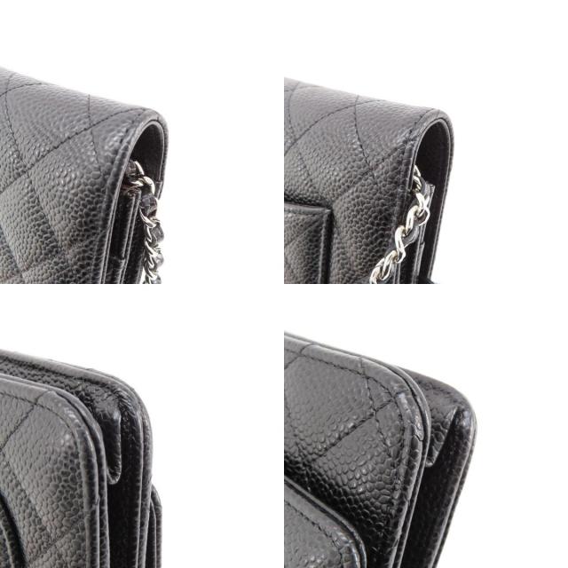 CHANEL シャネル チェーンウォレット マトラッセ シルバー金具 長財布  