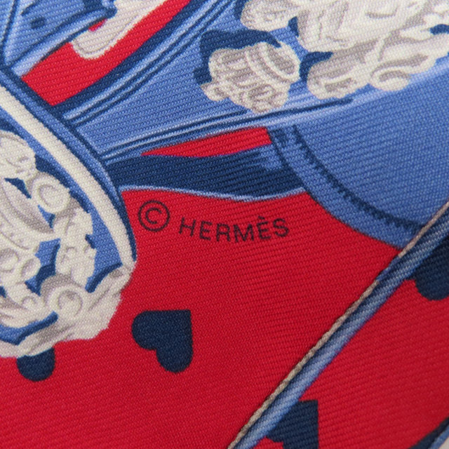 HERMES エルメス ツイリー ハートモチーフ スカーフ シルク レディース
