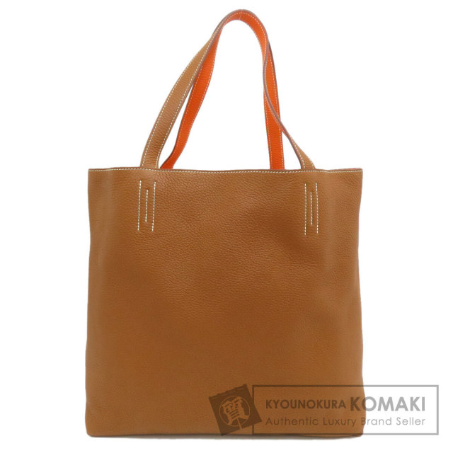 クマキチ　エルメス　トートバッグ　ドゥブルセンス　オレンジ　ゴールド HERMES エルメス ドゥブルセンス36 ゴールド オレンジ トートバッグ