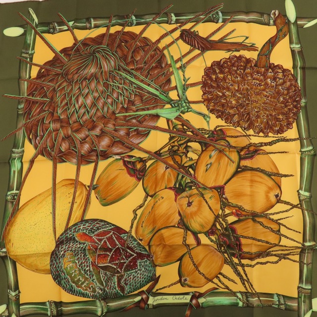 HERMES エルメス カレ90 JARDIN CREOLE クレオルの楽園 スカーフ 