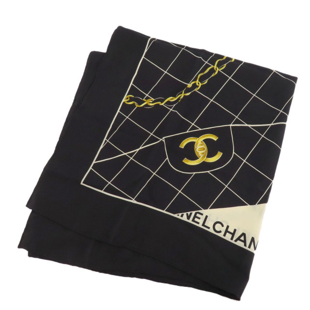 CHANEL シャネル マトラッセ バッグモチーフ スカーフ シルク レディース