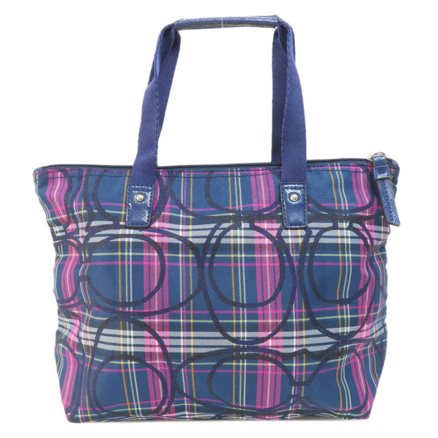 COACH チェック柄黒トートバッグ　2点セット COACH コーチ トートバッグ 2way 肩がけ レザートート ブラック