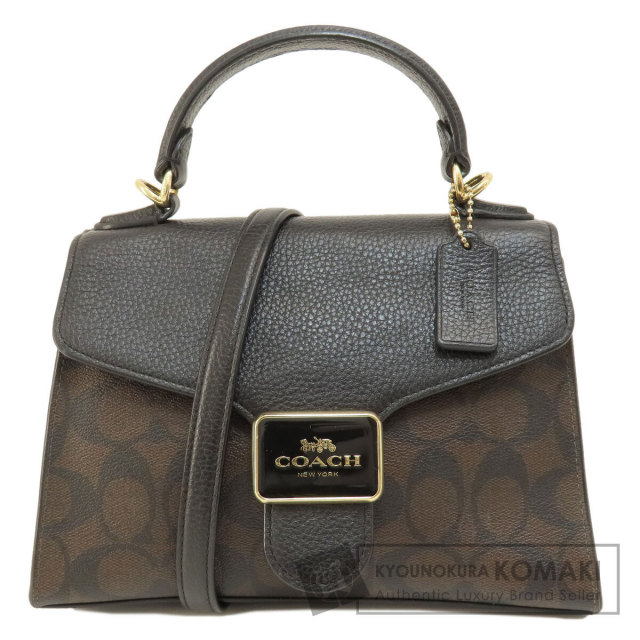 ▼▼COACH コーチ レディース 2WAYバッグ シグネチャー ペッパー サッチェル ショルダーバッグ C7226 ブラウン 公式】コーチアウトレット | ペッパー サッチェル シグネチャー キャンバス