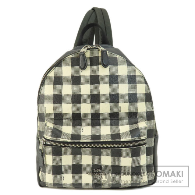 COACH コーチ F38949 ロゴ金具 チェック柄 リュック・デイパック PVC 