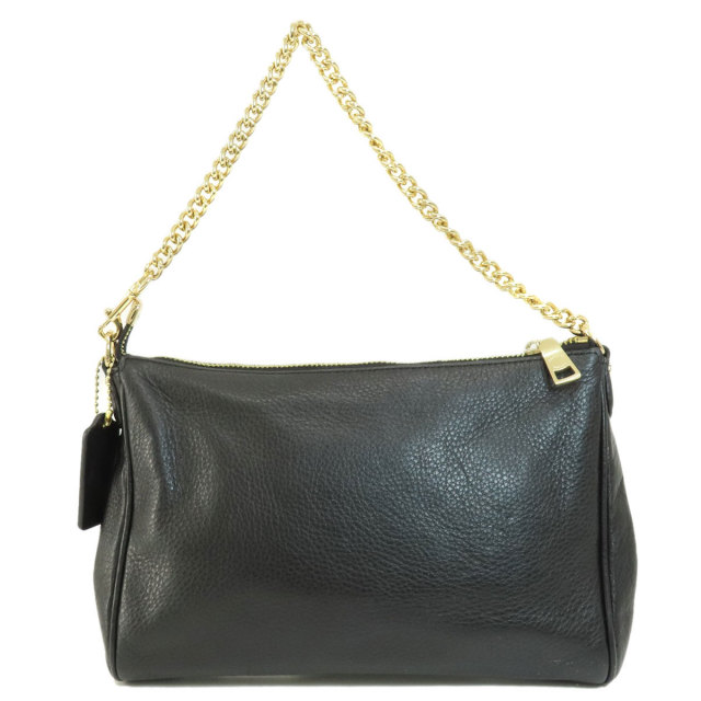 COACH 黒 レザー ハンドバッグ F36666 ゴールドチェーン ネイビー COACH 黒 レザー ハンドバッグ F36666 ゴールドチェーン