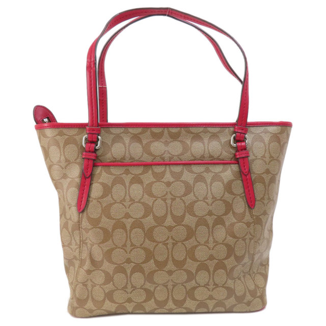 美品 COACH コーチ シグネチャー トートバッグ F28365 ジップ COACH コーチ F28365 シグネチャー トートバッグ PVC レディース