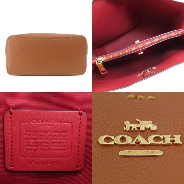 COACH コーチ 91122 ロゴ金具 2WAY トートバッグ レザー レディース