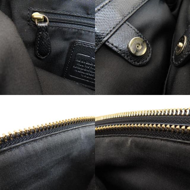 COACH ハンドバッグ　ブラック レザー ロゴ金具　本革　レディース COACH コーチ F28992 ロゴ金具 ハンドバッグ レザー レディース