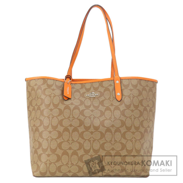 COACH コーチ リバーシブル シグネチャー トートバッグ PVC レディース  