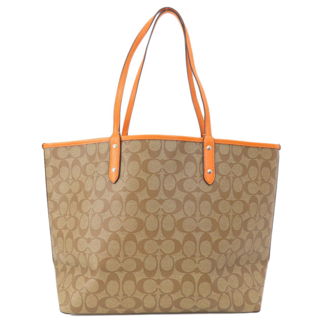 COACH コーチ リバーシブル シグネチャー トートバッグ PVC レディース 