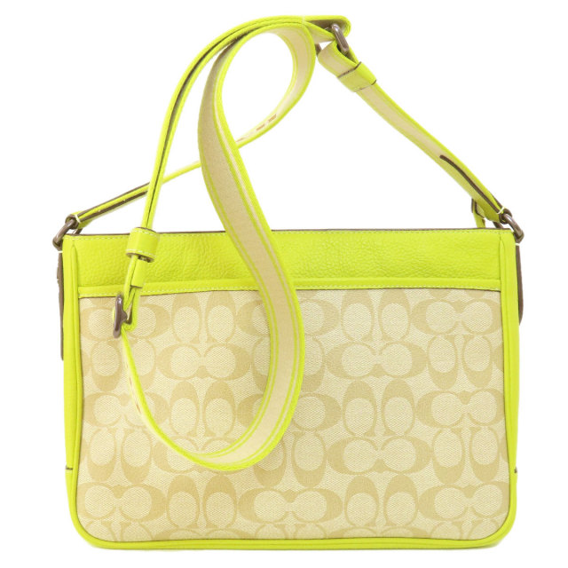 COACH コーチ 速かっ 長財布 ホワイト シグネチャー ×イエロー