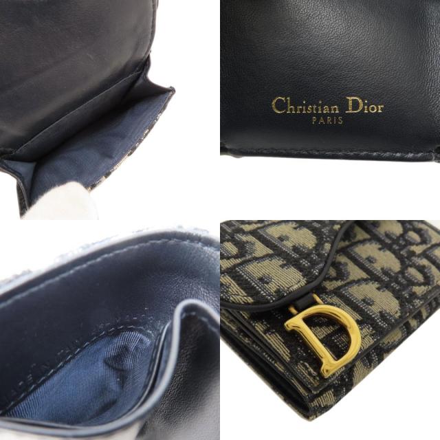 Christian Dior ディオール トロッター柄 D金具 二つ折り財布 CHRISTIAN DIOR クリスチャンディオール サドル ミニウォレット