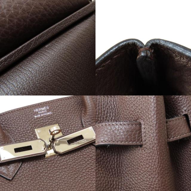 エルメス　ドコン　ノワール　ダークブラウン　シルバー金具 HERMES エルメス バーキン35 ダークブラウン シルバー金具