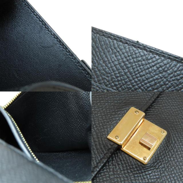 HERMES エルメス クリック12 黒 ブラック ゴールド金具 二つ折り財布  