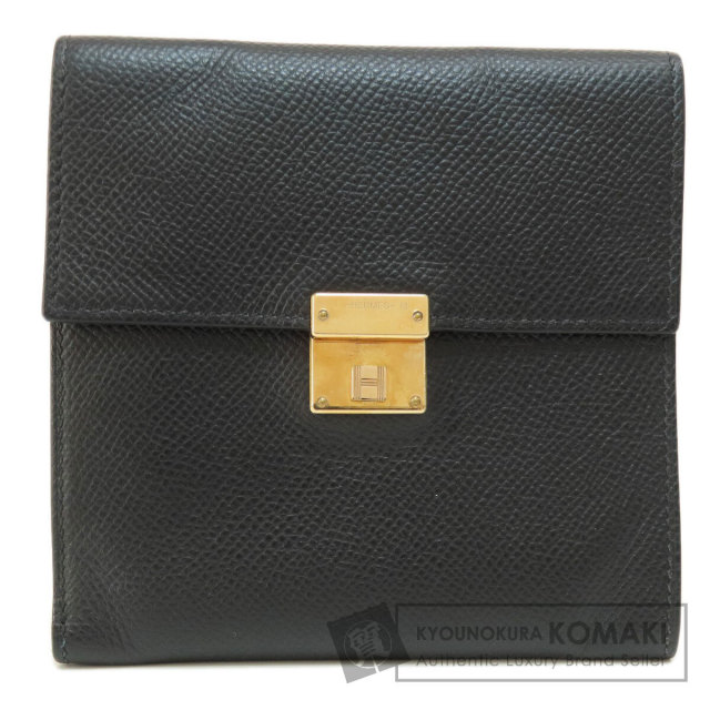 HERMES エルメス クリック12 黒 ブラック ゴールド金具 二つ折り財布 