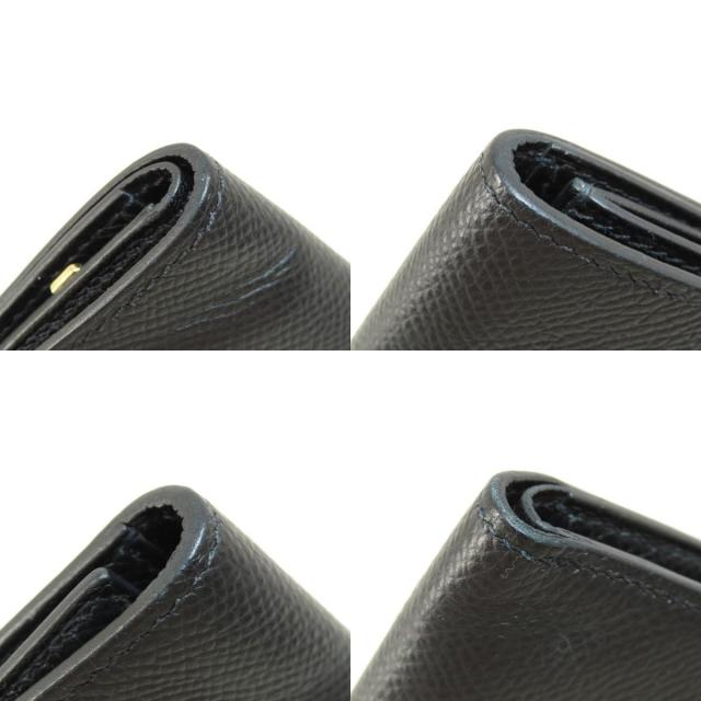 HERMES エルメス クリック12 黒 ブラック ゴールド金具 二つ折り財布  