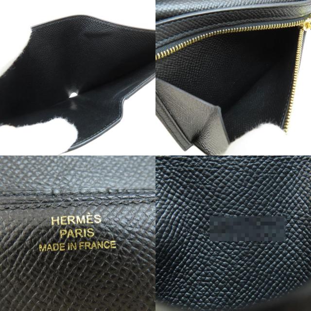 HERMES エルメス クリック12 黒 ブラック ゴールド金具 二つ折り財布  