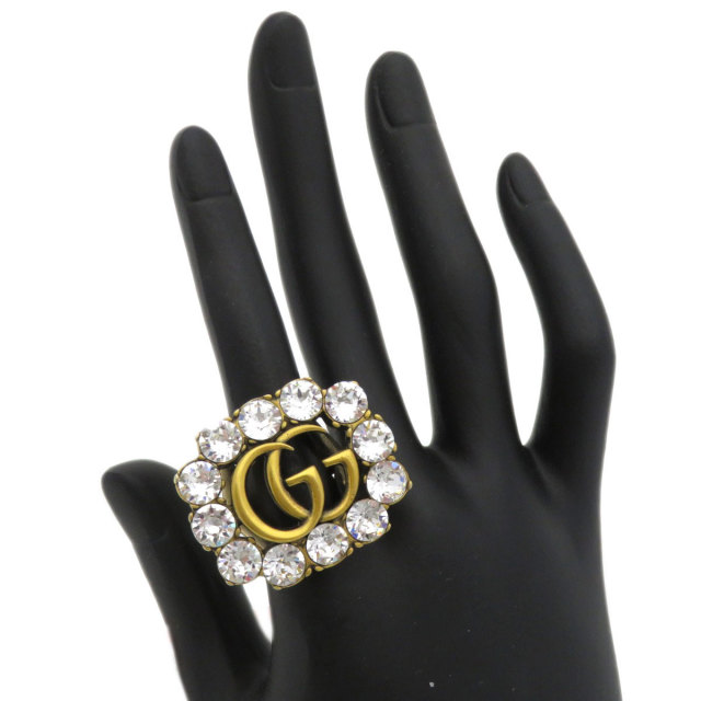 GUCCI グッチ GGマーモント ラインストーン M リング・指輪 金属製 