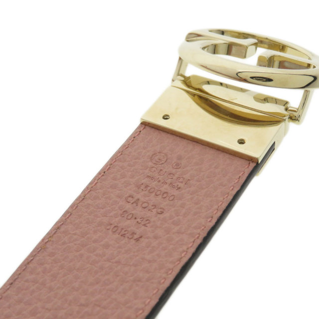 GUCCI グッチ インターロッキングG リバーシブル 80cm ベルト カーフ  